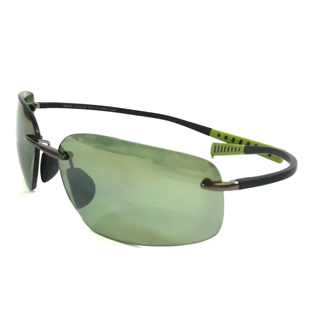Maui Jim Sunglasses KUPUNA MJ742-02D Gunmetal Rimless Frames with Maui HT Lenses